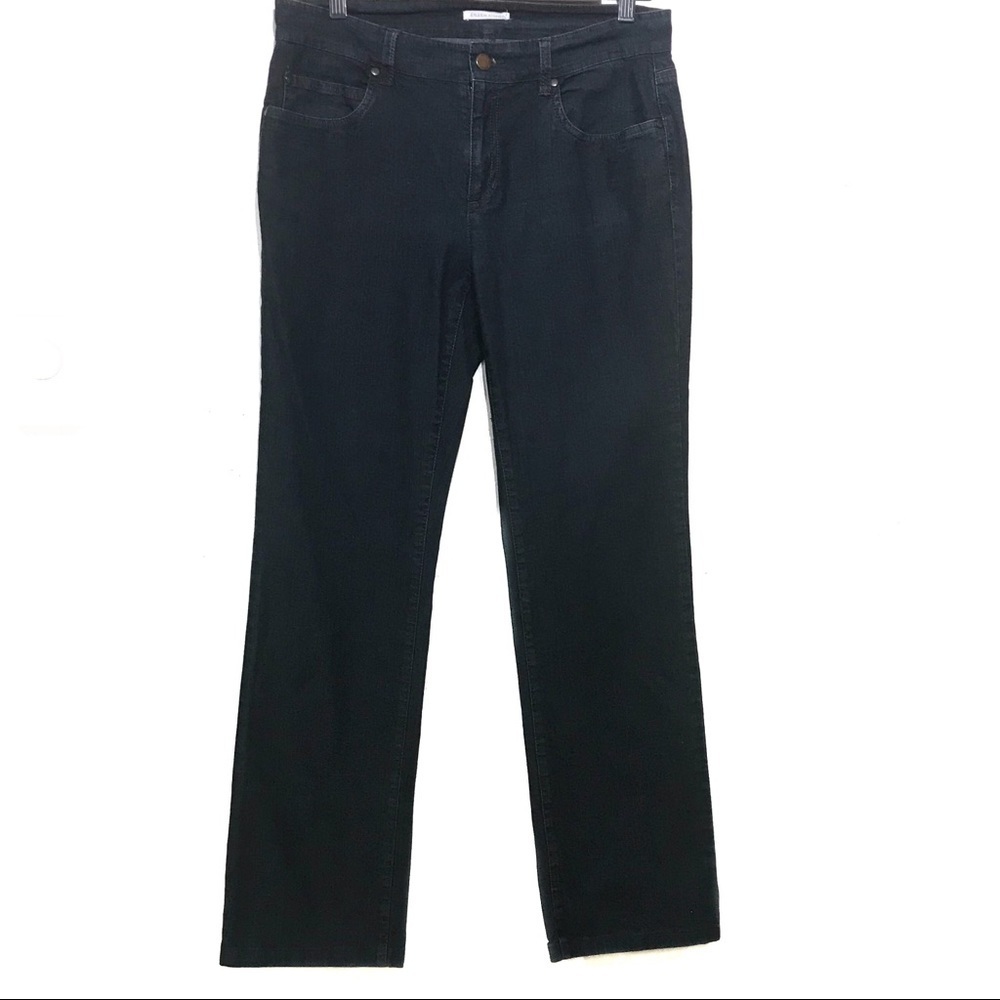 Eileen Fisher Organic Cotton Dark Wash Straight Leg Jeans 6 Classic F10DN-3